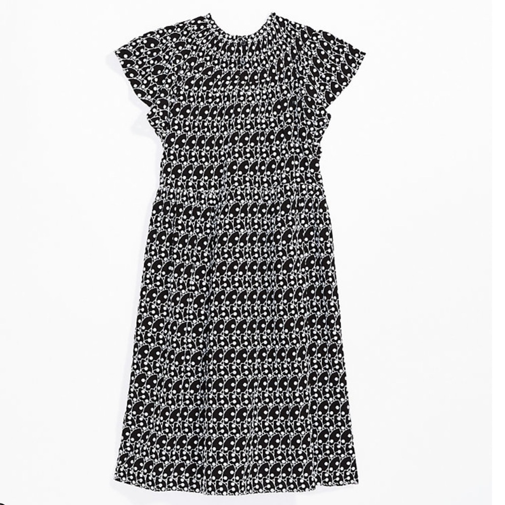 LOFT Black and White Patterned Dress